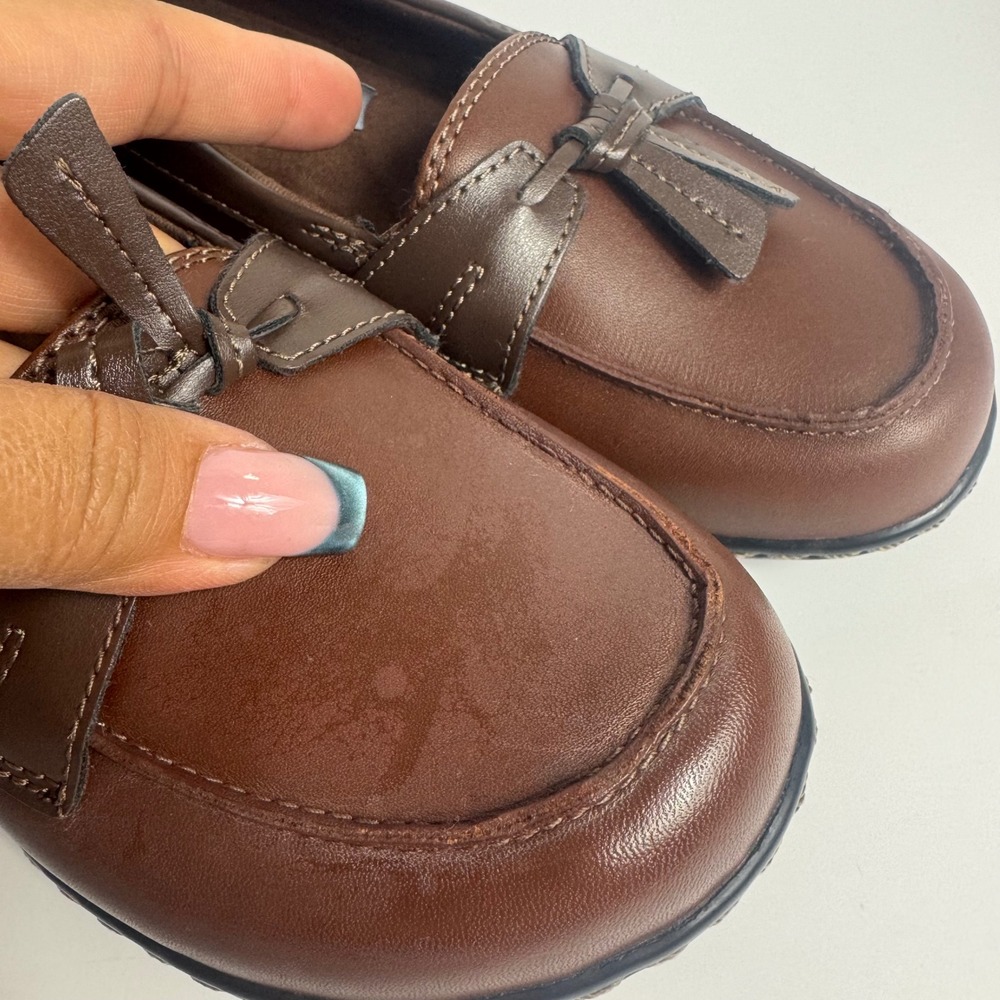 Clarks Collection Women Brown Leather Tassel Loafers Shoes Size 8 W 260673304080 - Picture 4 of 14